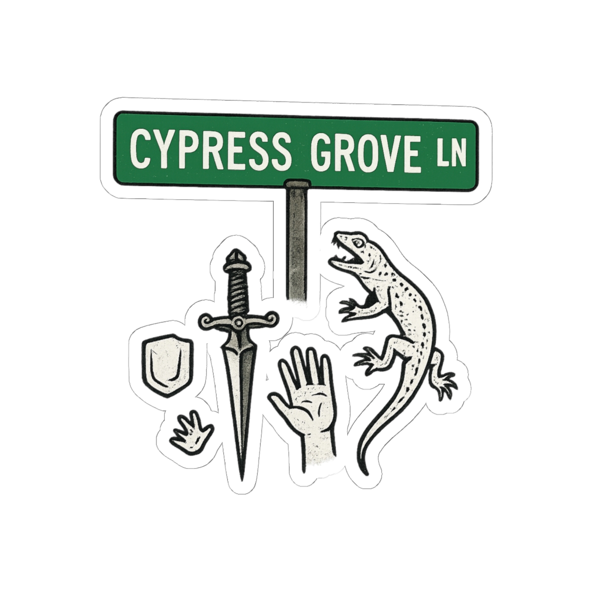 Glaive Cypress Grove Fantasy Sticker | Bold Vinyl Decal